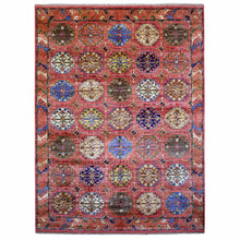 Load image into Gallery viewer, 8&#39;8&quot;x11&#39;7&quot; Coral Red Hand Knotted, Turkeman Ersari with Geometric Medallions Block Design, Natural Dyes Pure Wool Oriental Rug FWR424254