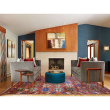 Load image into Gallery viewer, 8&#39;8&quot;x11&#39;7&quot; Coral Red Hand Knotted, Turkeman Ersari with Geometric Medallions Block Design, Natural Dyes Pure Wool Oriental Rug FWR424254