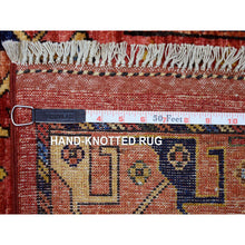 Load image into Gallery viewer, 8&#39;8&quot;x11&#39;7&quot; Coral Red Hand Knotted, Turkeman Ersari with Geometric Medallions Block Design, Natural Dyes Pure Wool Oriental Rug FWR424254
