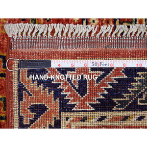 2'8"x9'4" Tomato Red Afghan Ersari with Small Animal Figurines, Hand Knotted, Natural Dyes, Pure Wool Runner Oriental Rug FWR424446