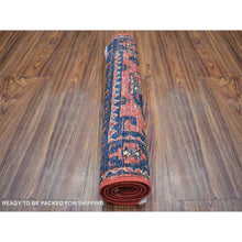 Load image into Gallery viewer, 2&#39;x3&#39; Coral Red, Hand Knotted, Natural Dyes, Turkeman Ersari with Elephant Feet Design Soft and Shiny Wool Oriental Rug FWR424542