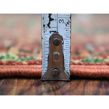 Load image into Gallery viewer, 2&#39;x3&#39; Tomato Red, Natural Dyes, Hand Knotted, Afghan Ersari with Elephant Feet Design, Densely Woven 100% Wool Oriental Rug FWR424638