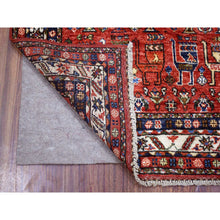 Load image into Gallery viewer, 3&#39;7&quot;x4&#39;9&quot; Tomato Red Afghan Ersari with Ancient Animal Figurines, Densely Woven, Natural Dyes, Hand Knotted, Pure Wool Oriental Rug FWR424680