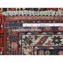 Load image into Gallery viewer, 3&#39;7&quot;x4&#39;9&quot; Tomato Red Afghan Ersari with Ancient Animal Figurines, Densely Woven, Natural Dyes, Hand Knotted, Pure Wool Oriental Rug FWR424680