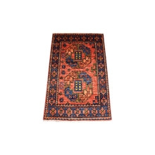 Load image into Gallery viewer, 2&#39;1&quot;x3&#39;5&quot; Coral Red, Hand Knotted, Afghan Ersari with Elephant Feet Design, Natural Dyes, Pure Wool Oriental Rug FWR424818