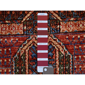 2'x3'1" Brick Red Turkeman Ersari with Prayer Design, Natural Dyes, Hand Knotted, Soft and Shiny Wool Oriental Rug FWR424902