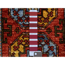 Load image into Gallery viewer, 2&#39;x3&#39; Coral Rug Afghan Ersari with Elephant Feet Design, Natural Dyes, Hand Knotted Ghazni Wool Oriental Rug FWR424920