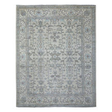 Load image into Gallery viewer, 8&#39;1&quot;x10&#39; Ivory, Afghan Angora Oushak with All Over Leaf Design, Hand Knotted, Pure Wool Oriental Rug FWR425160