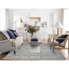 Load image into Gallery viewer, 8&#39;1&quot;x10&#39; Ivory, Afghan Angora Oushak with All Over Leaf Design, Hand Knotted, Pure Wool Oriental Rug FWR425160
