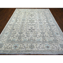 Load image into Gallery viewer, 8&#39;1&quot;x10&#39; Ivory, Afghan Angora Oushak with All Over Leaf Design, Hand Knotted, Pure Wool Oriental Rug FWR425160