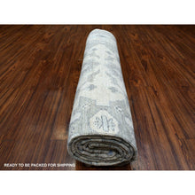 Load image into Gallery viewer, 8&#39;1&quot;x10&#39; Ivory, Afghan Angora Oushak with All Over Leaf Design, Hand Knotted, Pure Wool Oriental Rug FWR425160