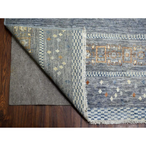 11'8"x14' Gray, Afghan Kashkuli Gabbeh with Soft Cool Tones, Hand Spun Wool, Fine Weave, Natural Dyes, Hand Knotted, Oversized, Oriental Rug FWR425238