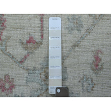 Load image into Gallery viewer, 2&#39;9&quot;x12&#39;3&quot; Ivory, Afghan Angora Oushak with Large Leaf Design, Organic Wool, Hand Knotted Runner Oriental Rug FWR425340