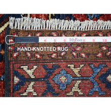 Load image into Gallery viewer, 4&#39;1&quot;x6&#39; Brick Red Afghan Ersari with Geometric Repetitive Triangle Design, Natural Dyes, Hand Knotted Pure Wool Oriental Rug FWR425502