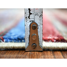 Load image into Gallery viewer, 2&#39;8&quot;x9&#39; Gray, Natural Dyes Extra Soft Wool Hand Knotted, Afghan Super Kazak, Khorjin Design with Colorful Tassels, Runner Oriental Rug FWR425700