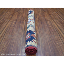 Load image into Gallery viewer, 3&#39;5&quot;x4&#39;8&quot; Rich Red Afghan Ersari with Geometric Medallion Design, Natural Dyes, Hand Knotted Pure Wool Oriental Rug FWR425904