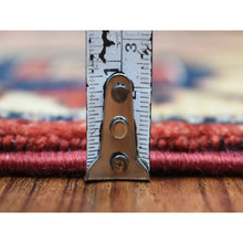 Load image into Gallery viewer, 3&#39;5&quot;x4&#39;8&quot; Rich Red Afghan Ersari with Geometric Medallion Design, Natural Dyes, Hand Knotted Pure Wool Oriental Rug FWR425904