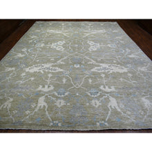 Load image into Gallery viewer, 12&#39;1&quot;x15&#39;5&quot; Gray, Afghan Angora Oushak with Motifs Supple Wool, Natural Dyes Hand Knotted, Oversized Oriental Rug FWR425994