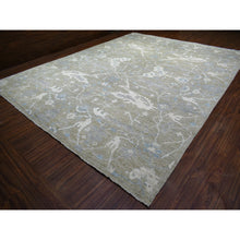 Load image into Gallery viewer, 12&#39;1&quot;x15&#39;5&quot; Gray, Afghan Angora Oushak with Motifs Supple Wool, Natural Dyes Hand Knotted, Oversized Oriental Rug FWR425994