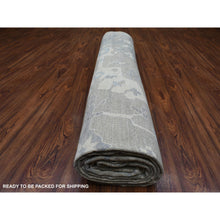 Load image into Gallery viewer, 12&#39;1&quot;x15&#39;5&quot; Gray, Afghan Angora Oushak with Motifs Supple Wool, Natural Dyes Hand Knotted, Oversized Oriental Rug FWR425994
