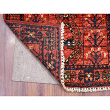 Load image into Gallery viewer, 2&#39;x3&#39; Coral Red Turkeman Ersari with Tribal Design, Natural Dyes, Hand Knotted, Pure Wool Oriental Rug FWR426036