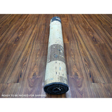 Load image into Gallery viewer, 3&#39;1&quot;x5&#39; Mix of Black, Yellow and Blue, Afghan Kashkuli Gabbeh with Pictorial Design Hand Knotted, Natural Wool Oriental Rug FWR426186