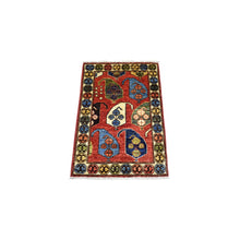 Load image into Gallery viewer, 1&#39;10&quot;x3&#39; Brick Red Afghan Ersari with Boteh Design, Hand Knotted, Natural Dyes, Soft and Shiny Wool Oriental Rug FWR426288