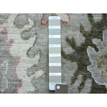 Load image into Gallery viewer, 2&#39;6&quot;x97&quot; Gray, Afghan Angora Oushak with Pop of Colors, Hand Knotted, Extra Soft Wool Runner Oriental Rug FWR426996