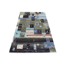 Load image into Gallery viewer, 3&#39;10&quot;x6&#39; Colorful, Afghan Kashkuli Gabbeh with Pictorial Design, Hand Knotted, Fine Weave, Hand Spun Wool Oriental Rug FWR427542
