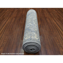 Load image into Gallery viewer, 2&#39;7&quot;x13&#39;1&quot; Gray, AfghanÊWool Natural Dyes Hand Knotted, Densely Woven Fine Peshawar with Ziegler Mahal Design, Runner Oriental Rug FWR427824