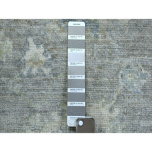 Load image into Gallery viewer, 2&#39;9&quot;x19&#39;5&quot; Gray Afghan Angora Oushak with All Over Leaf Design, Hand Knotted, Natural Wool XL Runner Oriental Rug FWR427986
