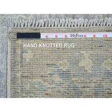 Load image into Gallery viewer, 2&#39;9&quot;x19&#39;5&quot; Gray Afghan Angora Oushak with All Over Leaf Design, Hand Knotted, Natural Wool XL Runner Oriental Rug FWR427986