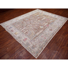 Load image into Gallery viewer, 8&#39;2&quot;x10&#39; Mocha Brown, Hand Knotted Angora Ushak with Cypress and Willow Tree Design, Natural Dyes Afghan Wool, Oriental Rug FWR428130