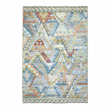 Load image into Gallery viewer, 6&#39;x8&#39;9&quot; Colorful, Anatolian Village Inspired with Triangular Design Natural Dyes, Soft and Supple Wool Hand Knotted, Oriental Rug FWR428226