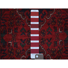 Load image into Gallery viewer, 2&#39;7&quot;x13&#39; Deep and Saturated Red, Afghan Khamyab with Geometric Medallions, Soft and Shiny Wool Hand Knotted, Runner Oriental Rug FWR428232