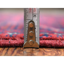 Load image into Gallery viewer, 2&#39;7&quot;x9&#39;7&quot; Deep And Saturated Red, Hand Knotted Afghan Khamyab with Geometric Design, Velvety Wool, Runner Oriental Rug FWR428238