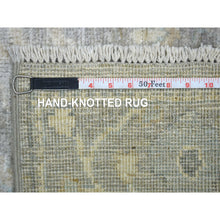 Load image into Gallery viewer, 2&#39;9&quot;x11&#39;7&quot; Gray, Hand Knotted Afghan Angora Ushak, Natural Dyes Pure Wool, Runner Oriental Rug FWR428592