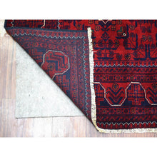 Load image into Gallery viewer, 5&#39;5&quot;x7&#39;8&quot; Deep and Saturated Red, Afghan Khamyab with Geometric Design, Soft and Shiny Wool Hand Knotted, Oriental Rug FWR428700