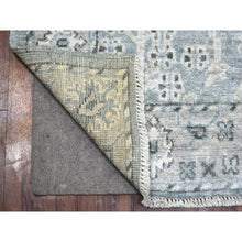 Load image into Gallery viewer, 4&#39;1&quot;x5&#39;10&quot; Gray, Afghan Angora Ushak Natural Dyes, Pure Wool Hand Knotted, Oriental Rug FWR428748