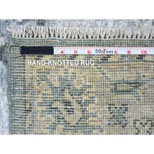 Load image into Gallery viewer, 4&#39;1&quot;x5&#39;10&quot; Gray, Afghan Angora Ushak Natural Dyes, Pure Wool Hand Knotted, Oriental Rug FWR428748