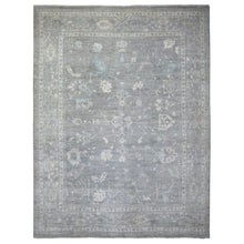 Load image into Gallery viewer, 12&#39;x15&#39;2&quot; Charcoal Gray, Hand Knotted Afghan Angora Oushak, Natural Dyes Soft and Supple Wool, Oversized Oriental Rug FWR428874