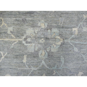 12'x15'2" Charcoal Gray, Hand Knotted Afghan Angora Oushak, Natural Dyes Soft and Supple Wool, Oversized Oriental Rug FWR428874