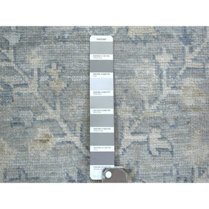 2'9"x9'7" Gray, Angora Ushak with Cypress and Willow Tree Design Natural Dyes, Afghan Wool Hand Knotted, Runner Oriental Rug FWR428970
