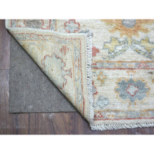 Load image into Gallery viewer, 3&#39;x11&#39;8&quot; Ivory, Hand Knotted Afghan Angora Oushak, Natural Dyes Soft Wool, Runner Oriental Rug FWR429048