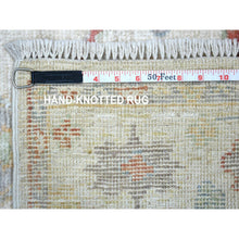 Load image into Gallery viewer, 3&#39;x11&#39;8&quot; Ivory, Hand Knotted Afghan Angora Oushak, Natural Dyes Soft Wool, Runner Oriental Rug FWR429048