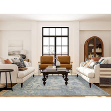 Load image into Gallery viewer, 8&#39;x9&#39;9&quot; Ivory, Hand Knotted Afghan Angora Oushak with Large Leaf Design, Natural Dyes Soft Wool, Oriental Rug FWR429120