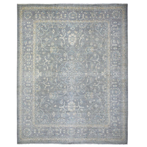 12'x14'6" Light Gray, Fine Peshawar with All Over Design Densely Woven, Soft Wool Hand Knotted, Oversized Oriental Rug FWR429582
