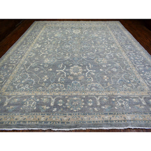 12'x14'6" Light Gray, Fine Peshawar with All Over Design Densely Woven, Soft Wool Hand Knotted, Oversized Oriental Rug FWR429582