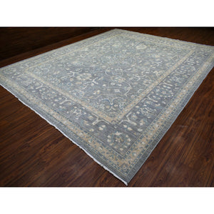 12'x14'6" Light Gray, Fine Peshawar with All Over Design Densely Woven, Soft Wool Hand Knotted, Oversized Oriental Rug FWR429582