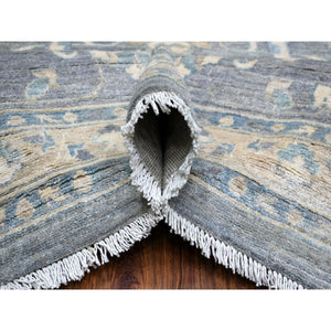 12'x14'6" Light Gray, Fine Peshawar with All Over Design Densely Woven, Soft Wool Hand Knotted, Oversized Oriental Rug FWR429582